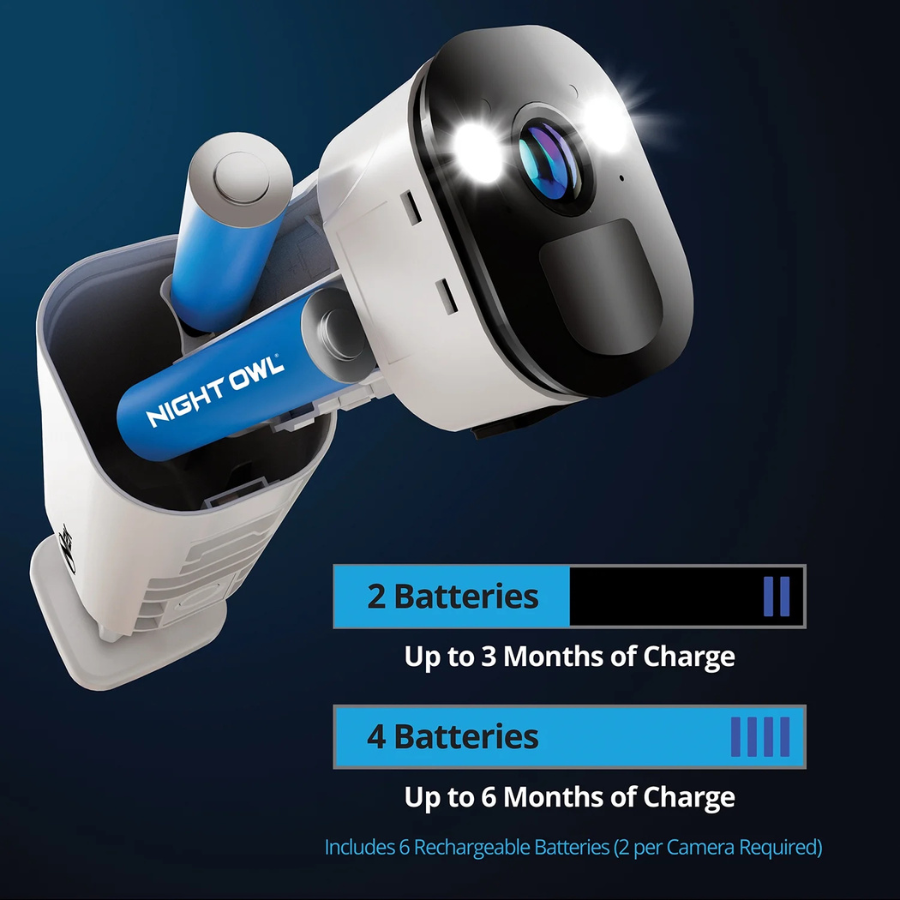 Night Owl FWR8 Wi-Fi Security System — 3 Wire-Free 2K Cameras + 64GB Storage