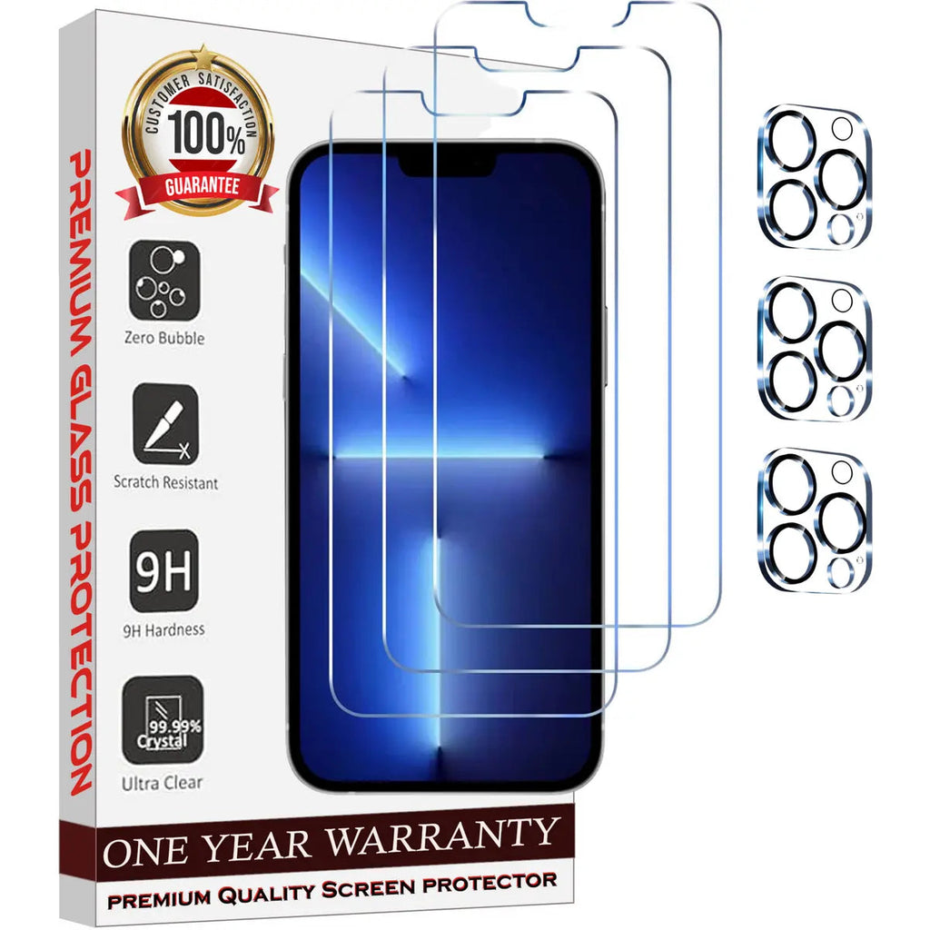 Entronix Clear Screen Protector & Camera Lens Protector Compatible with iPhone 12 Pro - 6-Piece Combo