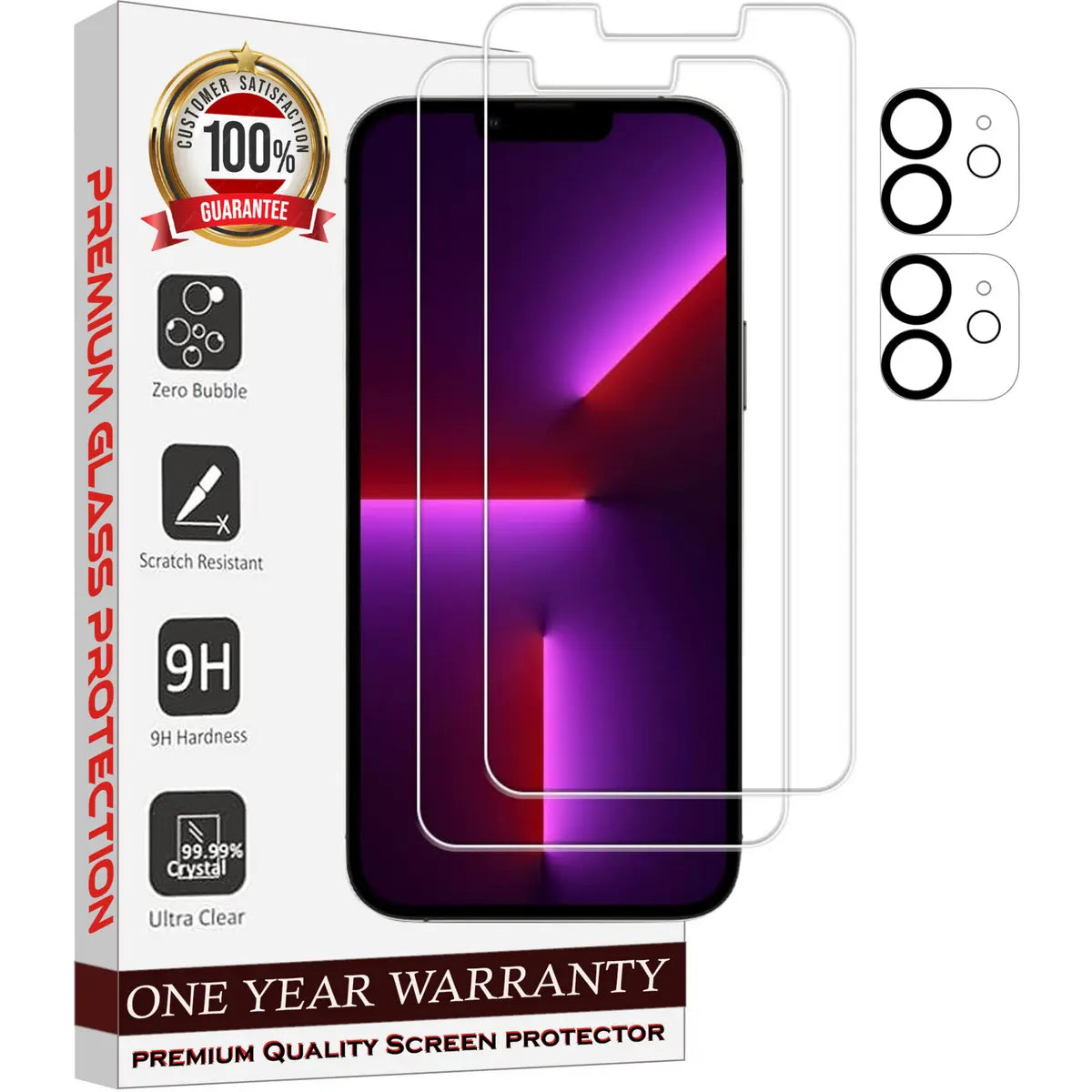 Entronix Clear Screen Protector & Camera Lens Protector Compatible with iPhone 11 - 4-Piece Combo
