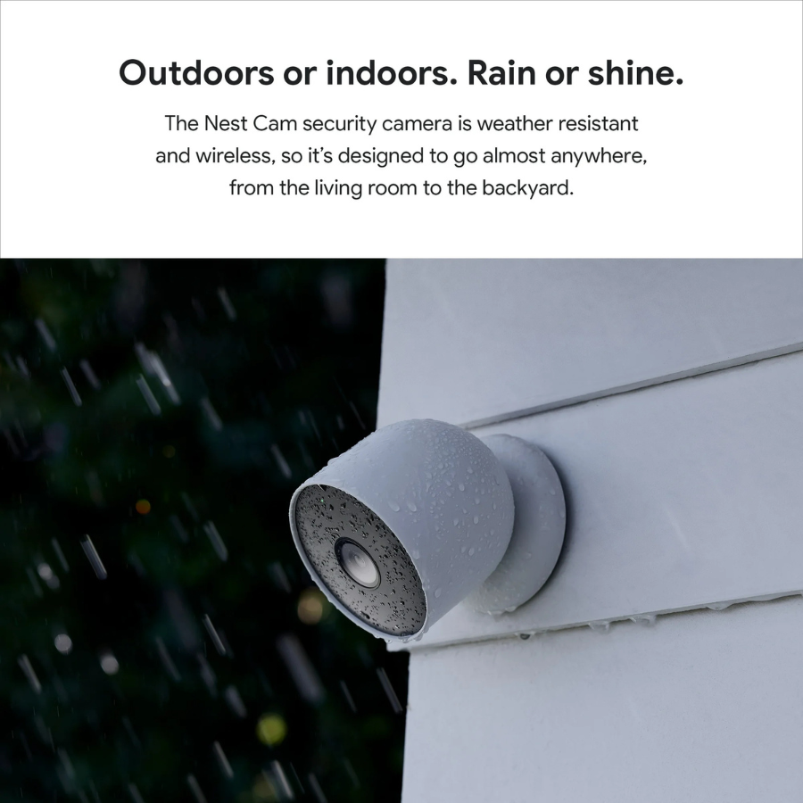 Google Nest Camera GA01317-US Outdoor or Indoor Battery – White