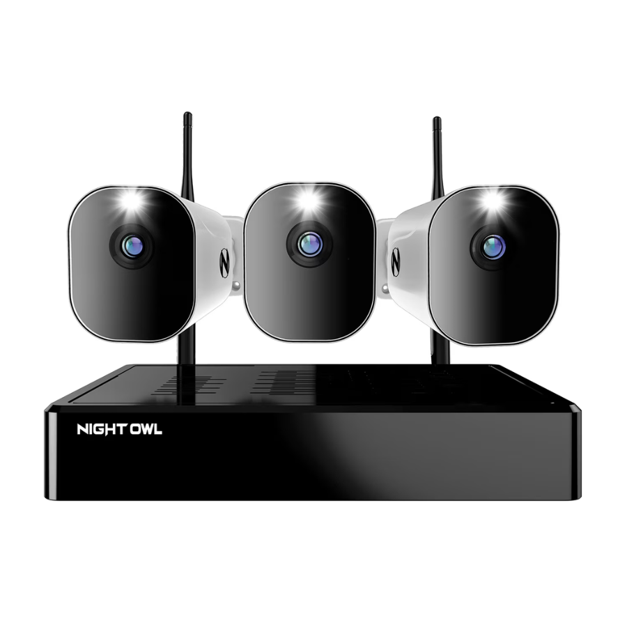 Night Owl (WM-8BBTWN1-32B) 10 Channel 4K Wi-Fi NVR with 1TB Hard Drive and 3 Wire Free (Battery) (NEW)