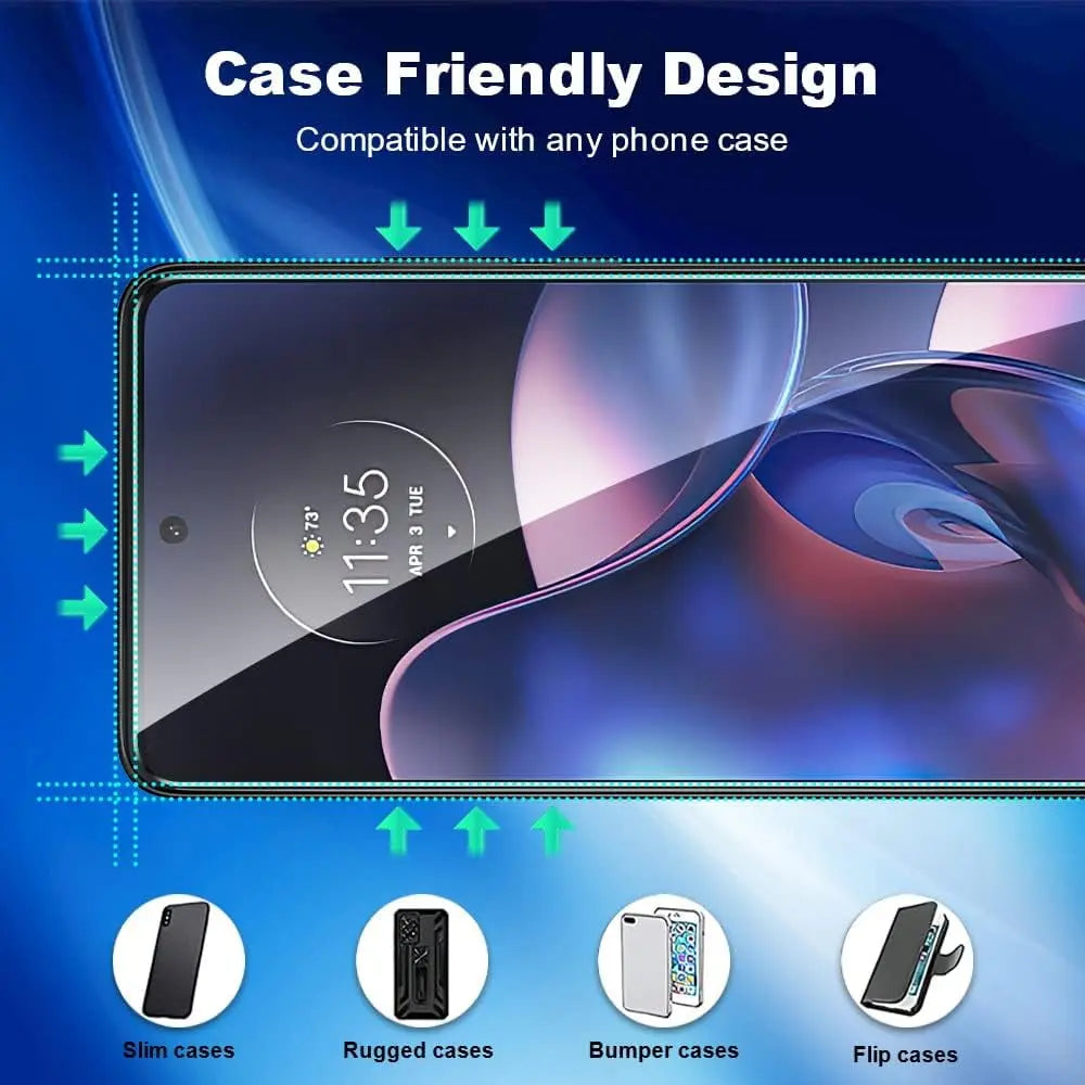 Entronix Clear Screen Protector Compatible with Moto Edge 2022 - 3-Piece Combo