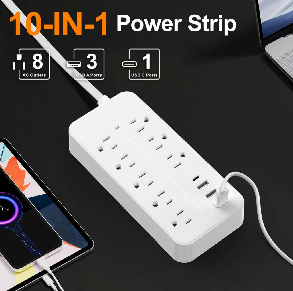 FlatCharge 8-Outlet Power Strip
