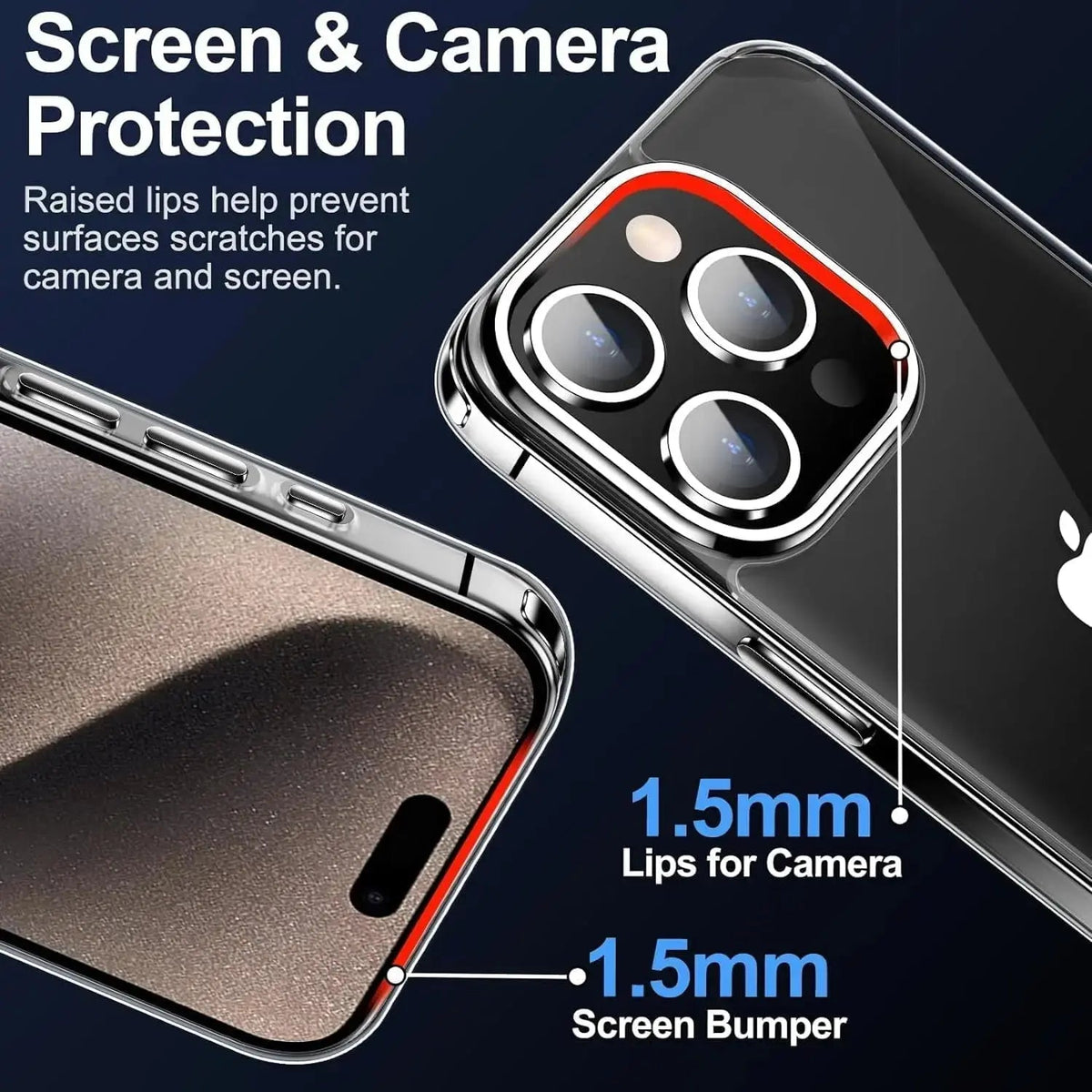 Entronix Bundle Compatible with iPhone XS Max - [Hard Back] Clear Case & 2 Clear Screen Protectors