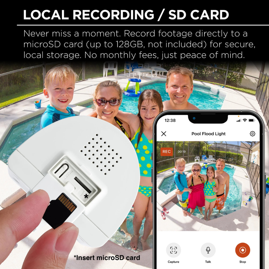 Merkury Smart Floodlight Camera — 1080p, 1800 Lumens, Motion Alerts