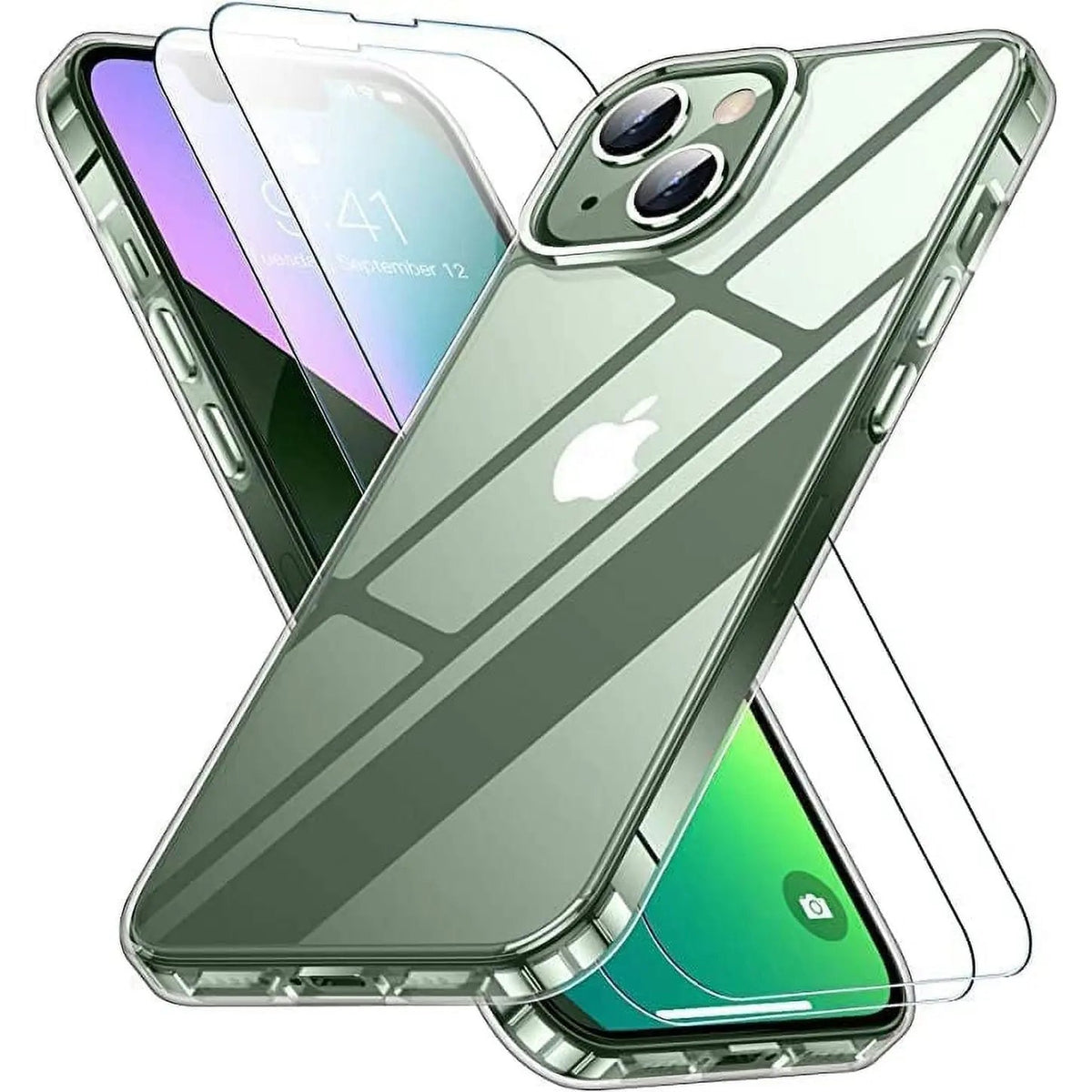 Entronix Bundle Compatible with iPhone 14 Plus - [Hard Back] Clear Case & 2 Clear Screen Protectors