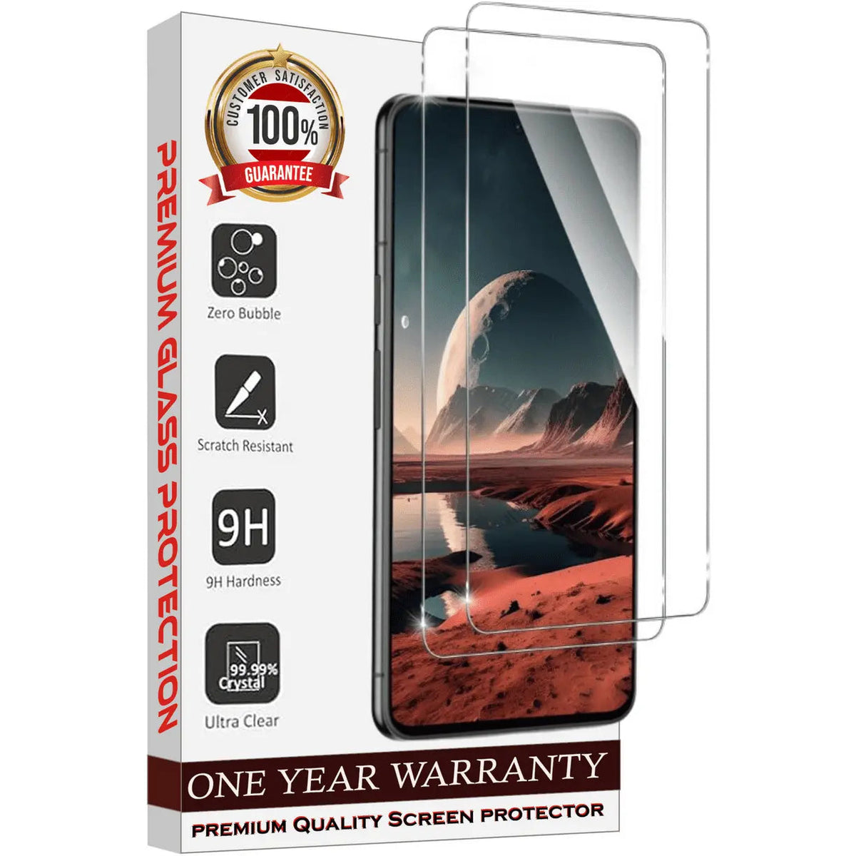 Entronix Clear Screen Protector Compatible with Galaxy A52 - 2-Piece Combo