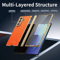 Case for Galaxy Z Fold 7/6/5/4 Phone Case With Screen Glass Film, Hinge Protector, Simple Solid Color Atmosphere Good Hand Feel