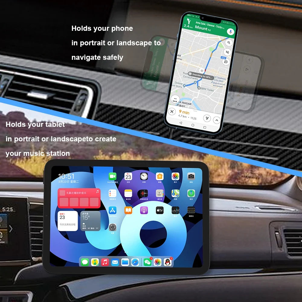 Magnetic Car Phone Mount Rectangle Flat Universal Car Phone Holder for Dashboard Fridge Desk Smartphone Holder Strong Magnets