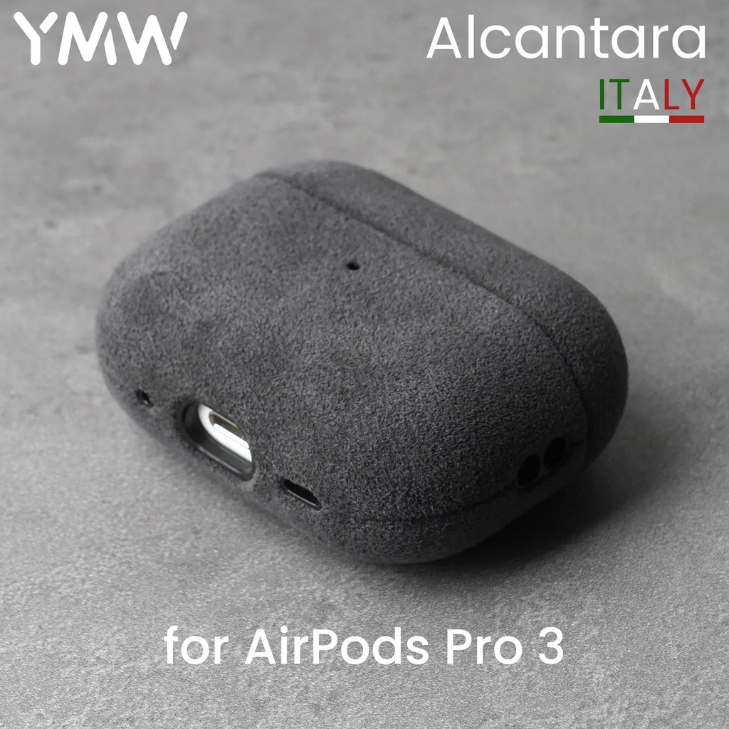 YMW ALCANTARA Case for AirPods Pro 3 Luxury Suede Leather Cases for AirPod Pro Wireless Bluetooth Headset Turn fur Cover