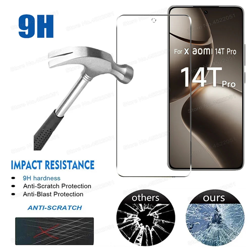 5PCS Screen Protector For Xiaomi 14T Pro 13 14 HD Tempered Glass For Xiaomi 14T 13T 12T 11T 10T Pro 11 12 Lite 5G 9H Clear Film