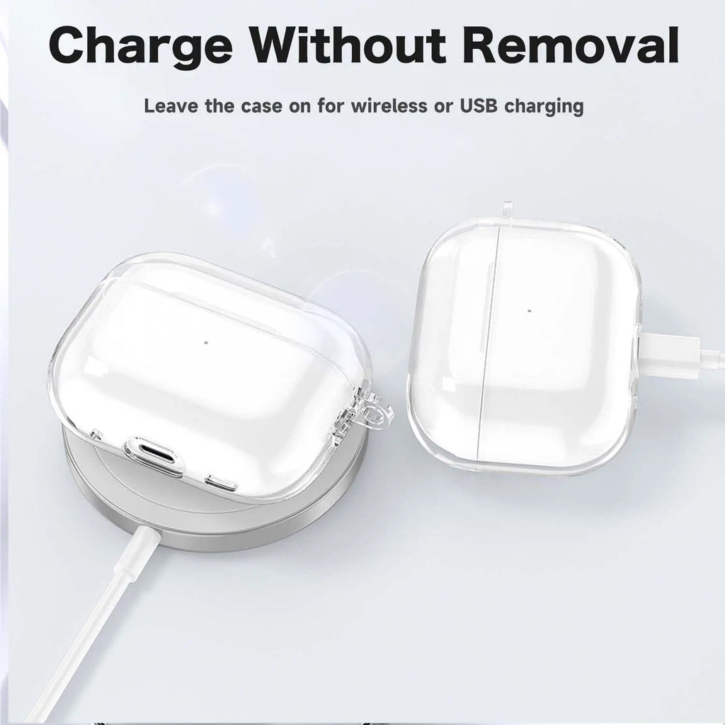 Case for Airpods Pro 3 Earphone Accessories Transparent Protective Shockproof Case with Cleaning Kit Keychain for Airpods Pro 3