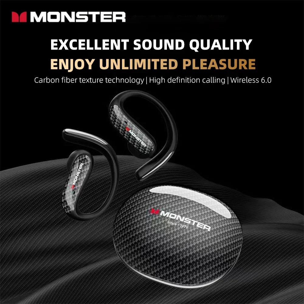 Monster MQO37 Gaming Earphones TWS Bluetooth 6.0 Noise Reduction Sport Headphone HiFi Stereo Music HD Call Headphones for Xiaomi