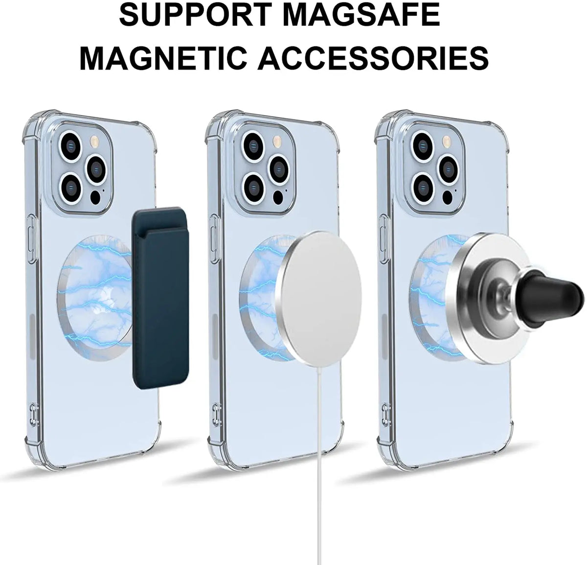 Universal Magnetic Metal Plate Ring For Magsafe iPhone Wireless Charger Car Cellphone Sticker Round Magnet Stainless Steel Patch