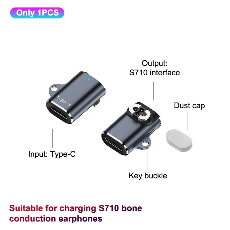 NEW Type C Bone Conduction Headphones Charger Magnetic Charger Adapter For Shokz OpenSwim Pro S710 Magnetic Charging Adapter