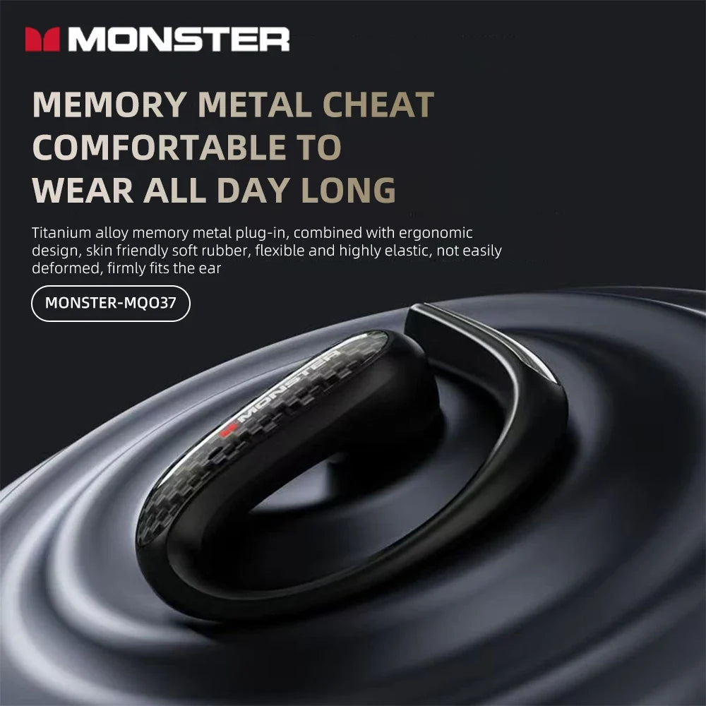 Monster MQO37 Gaming Earphones TWS Bluetooth 6.0 Noise Reduction Sport Headphone HiFi Stereo Music HD Call Headphones for Xiaomi