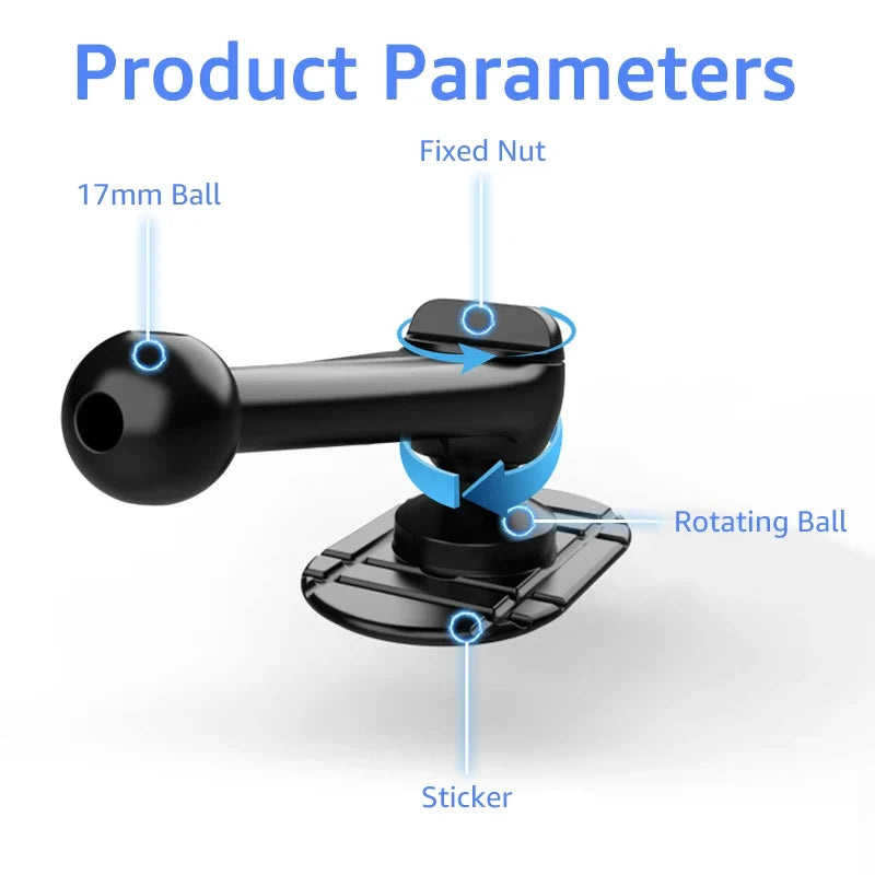 Car Cell Phone Holder Base 17mm Ball Head Base for Car Dashboard Phone Mount 360° Rotation  Car Phone Bracket Accessories
