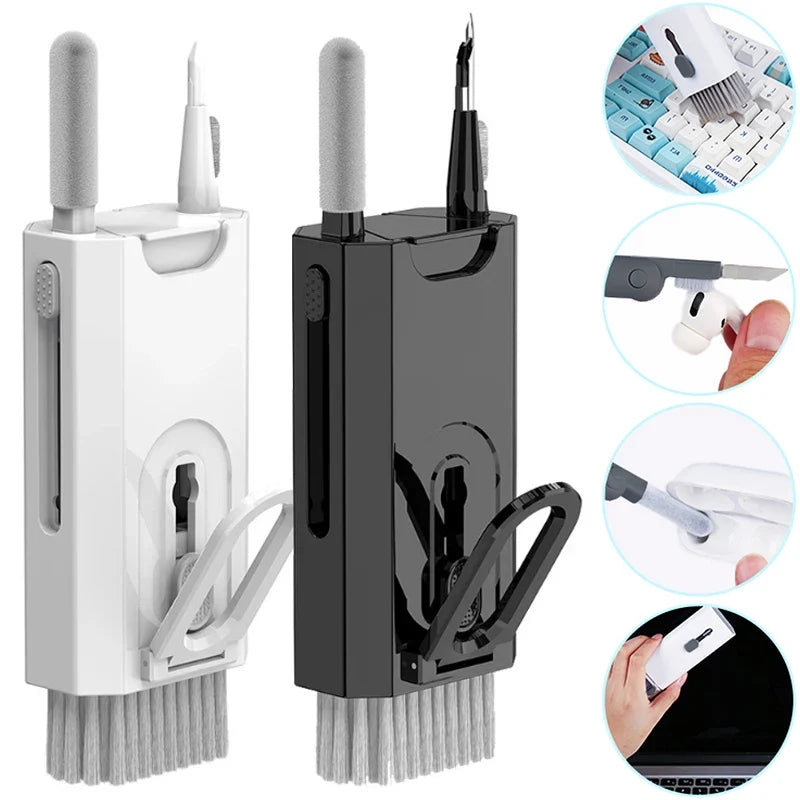 8in1 Keyboard Cleaning Kits Earphone Cleaner Headset Cleaner Pen Keycap Puller For Laptops Screen Bluetooth Headset Cleaning Kit