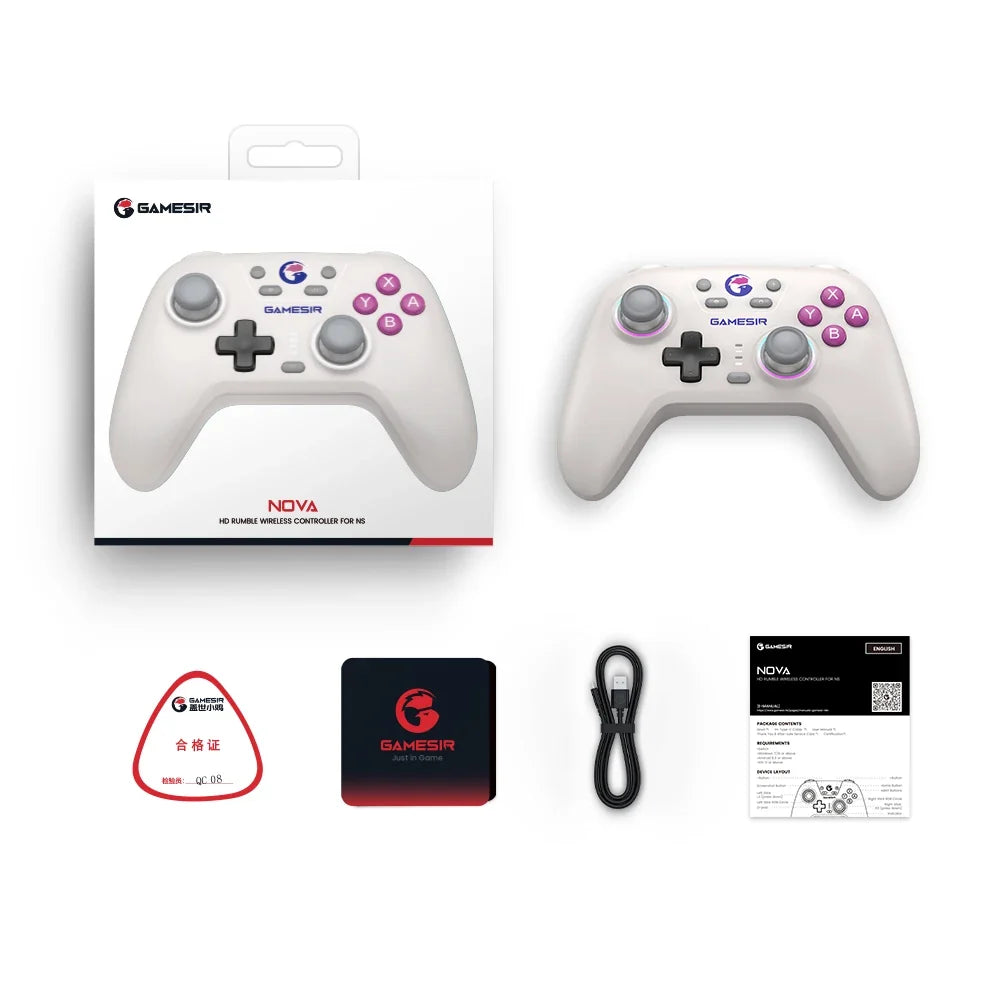 GameSir Nova Wireless Switch Controller Bluetooth Gamepad Hall Effect Joystick for Nintendo Switch iPhone Android Phone PC