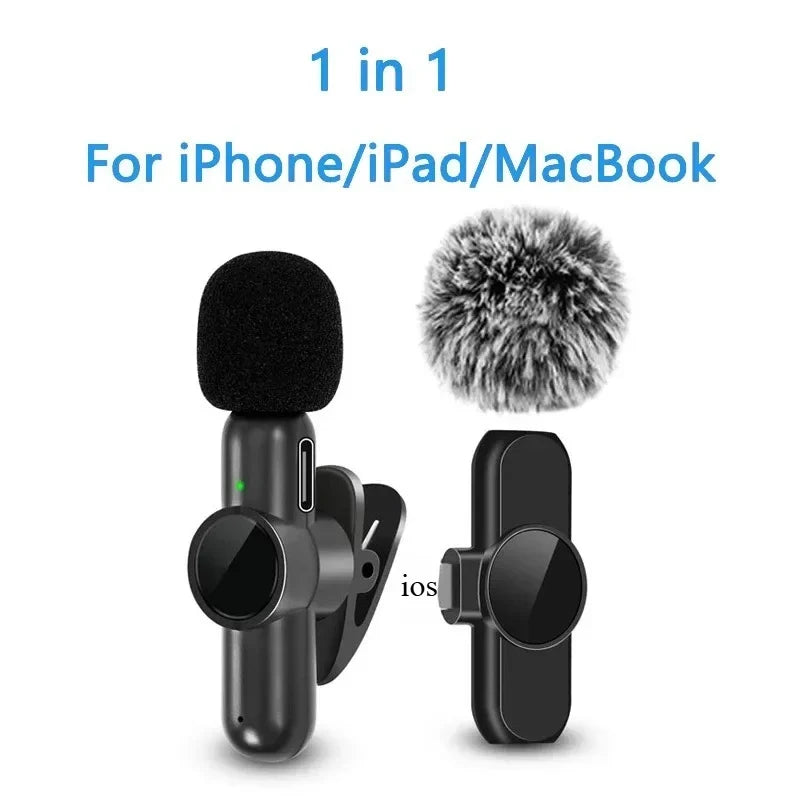 2.4G Wireless Lavalier Microphone  Audio Video Recording Noise Cancelling  for IPhone/iPad/Android/Xiaomi/Samsung Live Game Mic