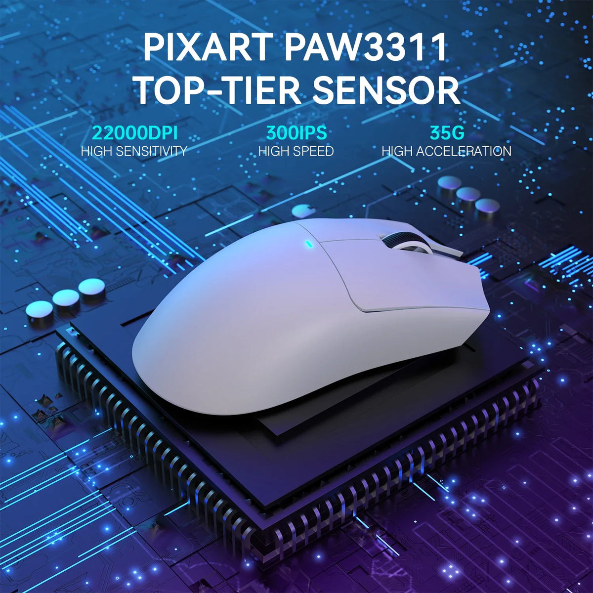 ATTACK SHARK X11 Lightweight Wireless Gaming Mouse with RGB Backlight Charging, Up to 22K DPI, PAW3311 Optical Sensor, HUYU Swit