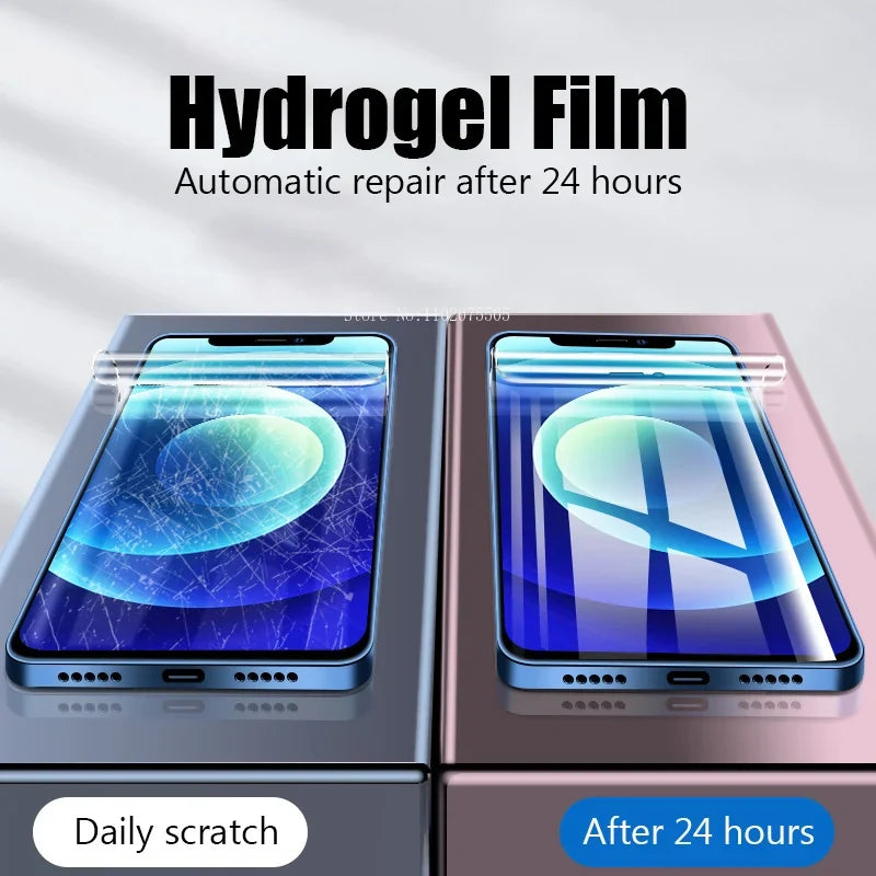 4Pcs Soft Hydrogel Film 13 12 Pro Max Silicone TPU Screen Protector For IPhone 14 11 XS XR X 7 8 15 Plus Support unlocking