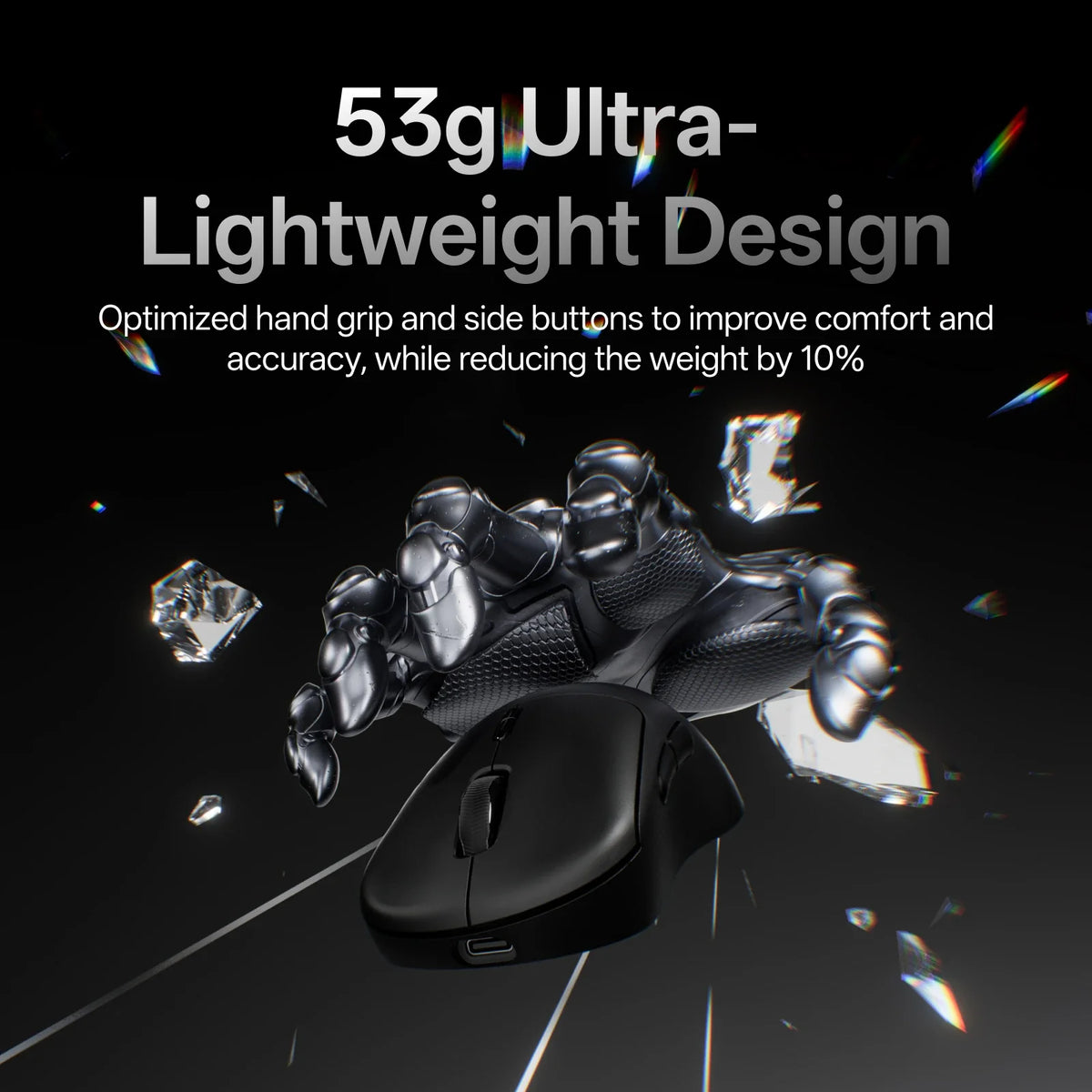 Rapoo VT3 GEN-2 Wireless Gaming Mouse 53g Lightweight 8KHz Polling Rate 26000DPI 10 Programmable Buttons Optical Sensor