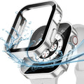 Tempered Glass Case for Apple Watch 45mm 41mm 44mm 40mm Screen Protector Cover Waterproof Hard Bumper iWatch Series 4 5 SE 6 7 8