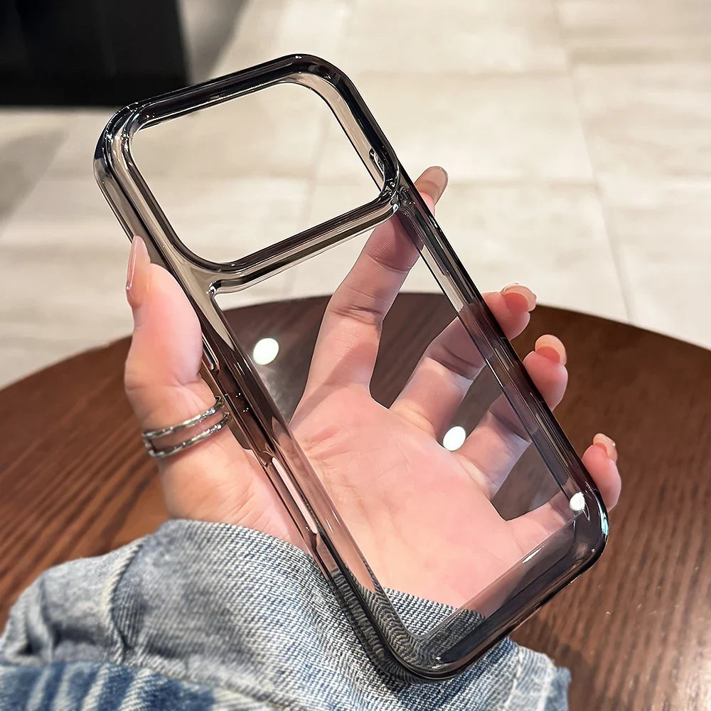 Luxury Transparent Shockproof Case For iPhone 17 16 15 14 13 12 11 Pro Max Air Plus Clear Bumper Acrylic Cases Cover