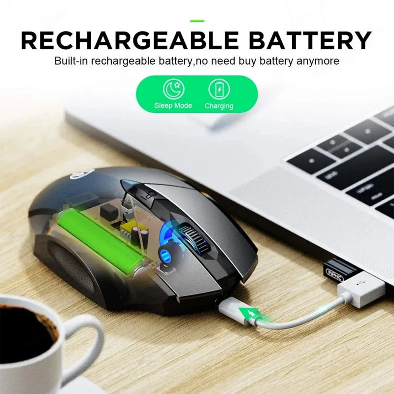 Inphic F1S Rechargeable 2.4G Wireless Mouse Office Mute Ergonomic And Skin-friendly Materials Support PC Laptop Tablet Universal