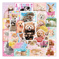 50 Sheets Kawaii Pet Sticker Set Cute Hamster Cat Animal Doodle for Journal Phone Case Luggage Decoration Scrapbooking Supplies