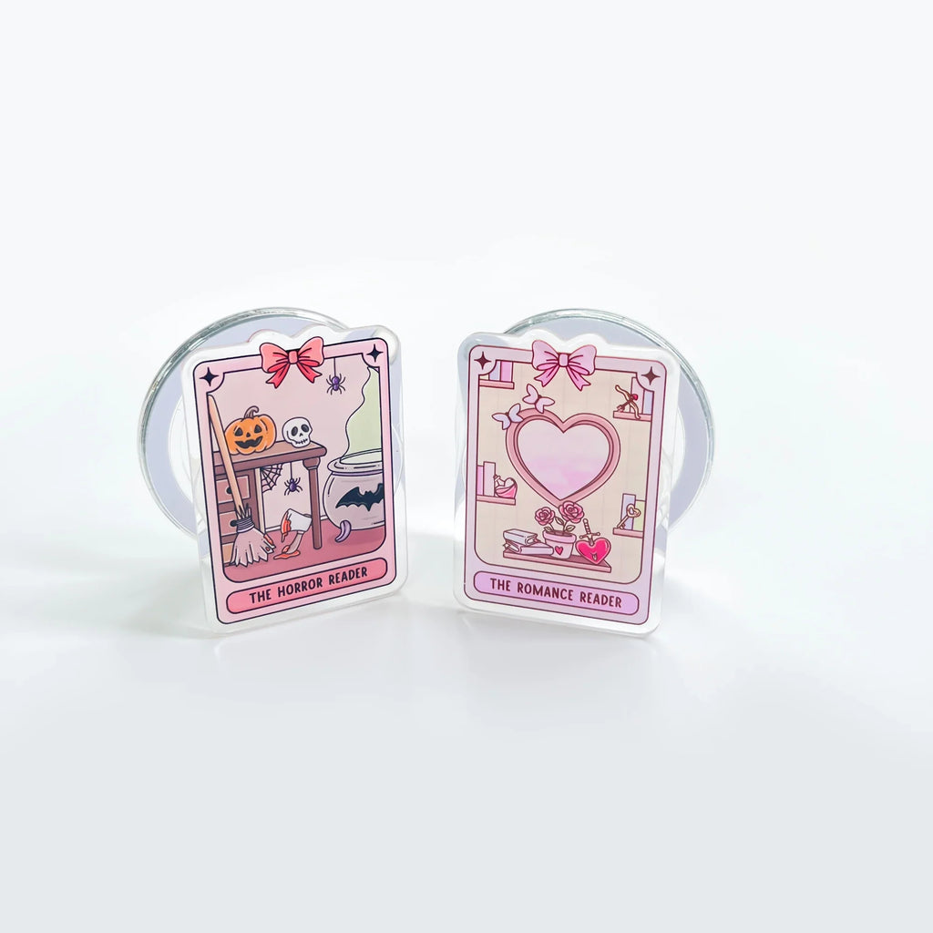 Magnetic Phone Grip for iPhone Acrylic Phone Holder Grip with Cute Dark Romantic Design Foldable Expanding Stand Kindle Griptok