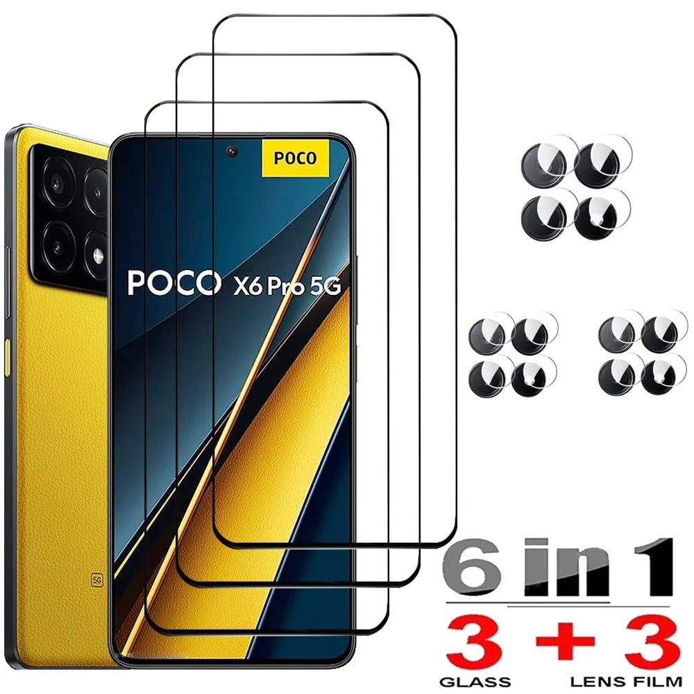 mica Poco F8 Ultra F7 X7 X6 F6 Pro 5G Screen Protector Glass Little X6 X5 F5 Pro Pelicula de Vidro Temperado For Xiaomi Poco F7 Ultra Tempered Glass Poco X7 ProPoco X7 Pro Cristal PocoX6 Phone Front Glass