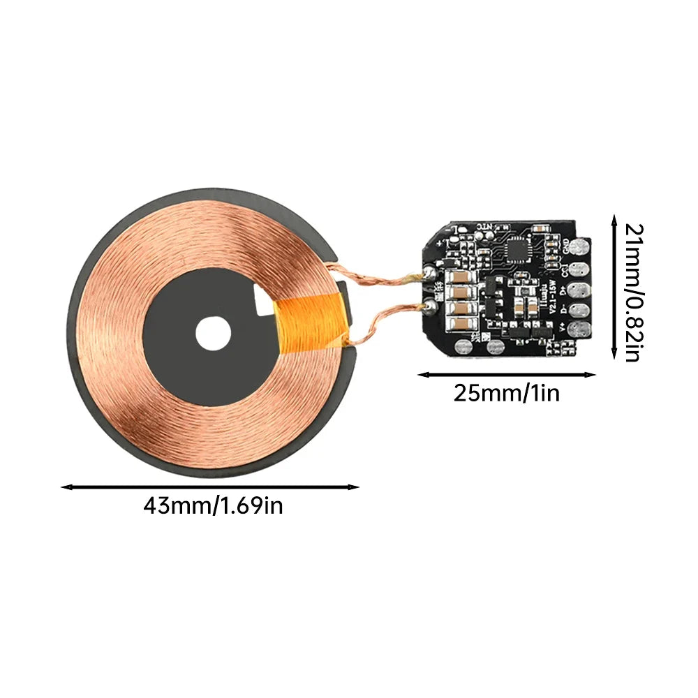 15W Wireless Charging Module DIY Wireless Charger 5/10/15W Adaptive Rapid Charger with Charge Protection For Phone Charging