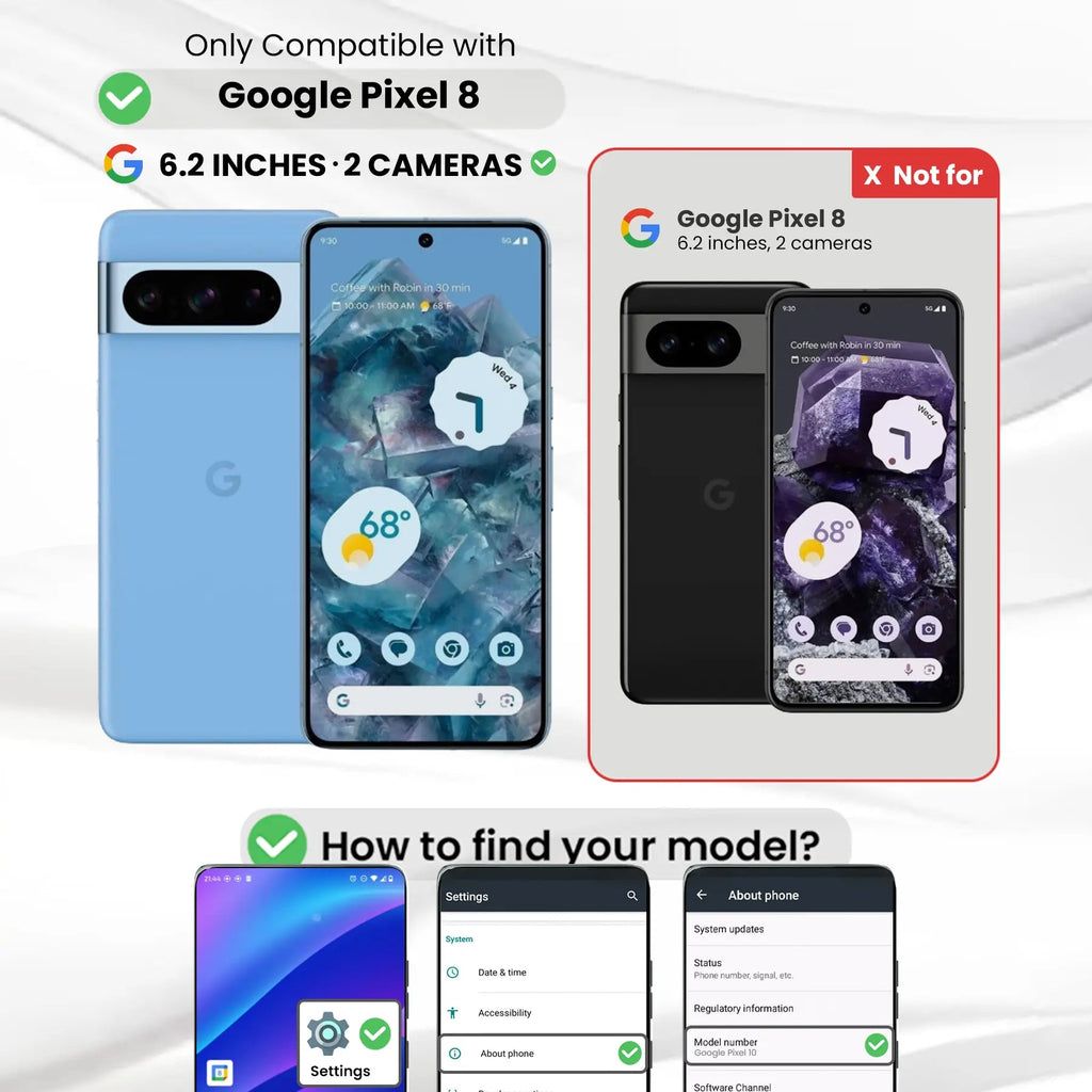 Entronix Clear Screen Protector Compatible with Pixel 8 - 2-Piece Combo