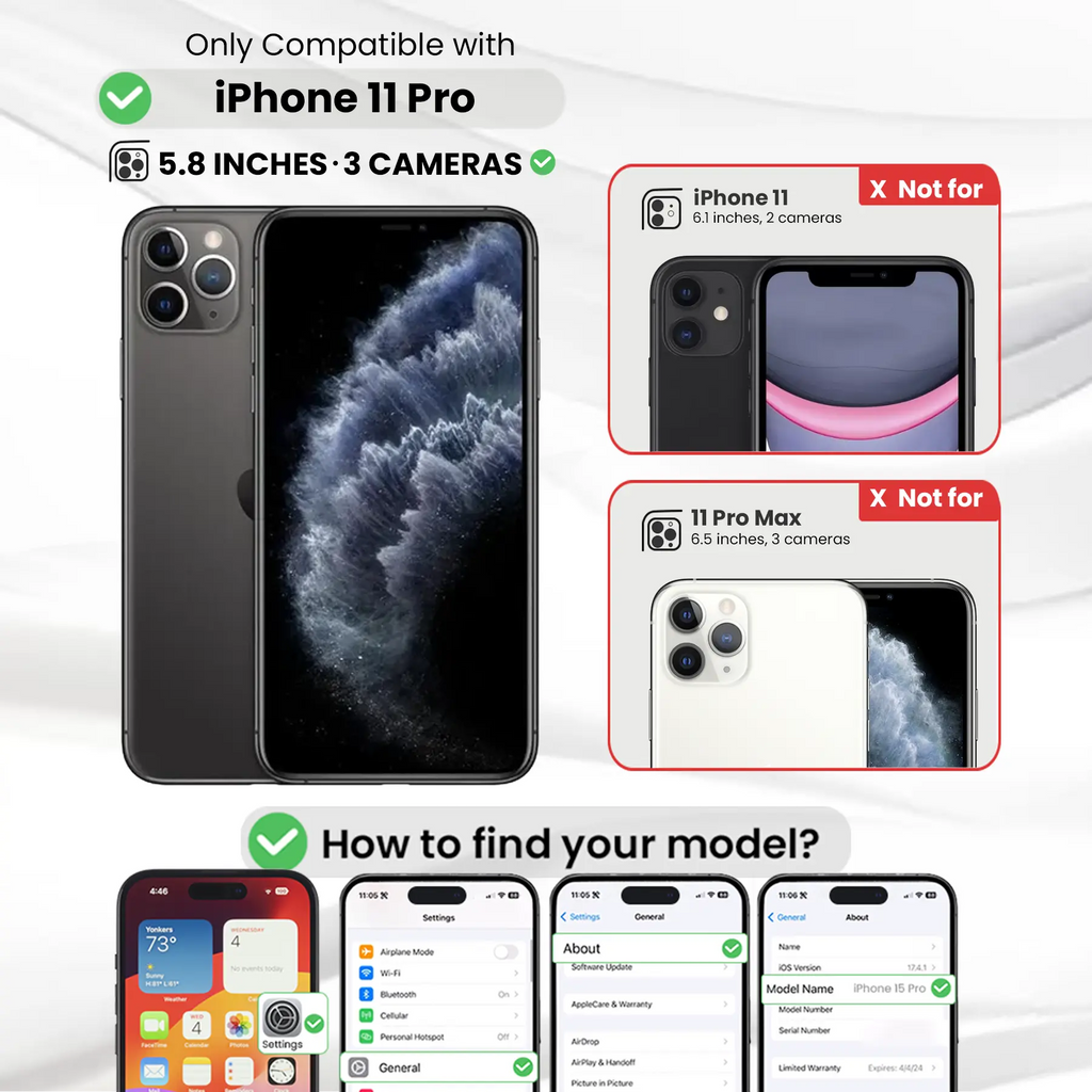 Entronix Clear Screen Protector & Camera Lens Protector Compatible with iPhone 11 Pro - 4-Piece Combo