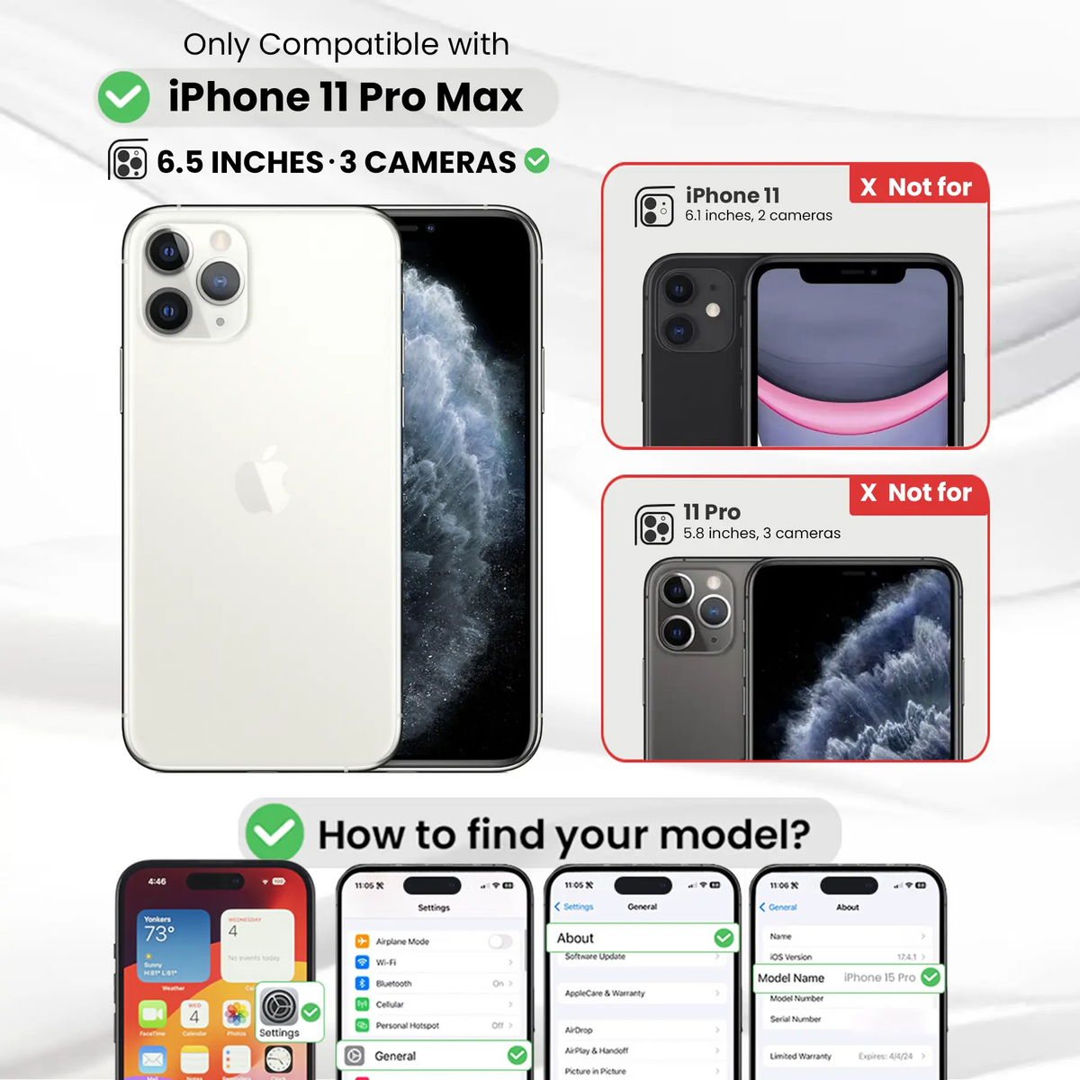 Entronix Clear Screen Protector Compatible with iPhone 11 Pro Max - 2-Piece Combo