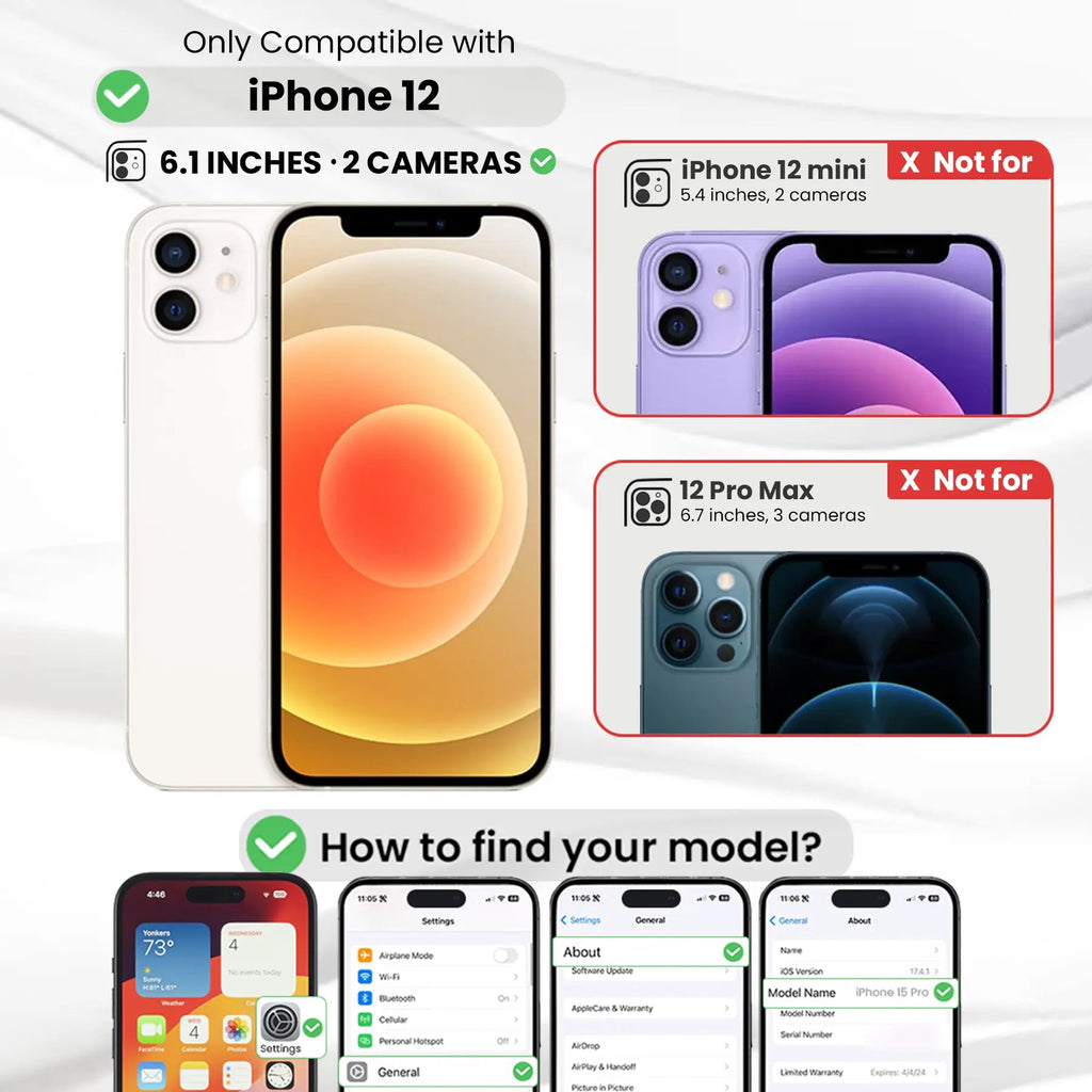Entronix Clear Screen Protector & Camera Lens Protector Compatible with iPhone 12 - 4-Piece Combo
