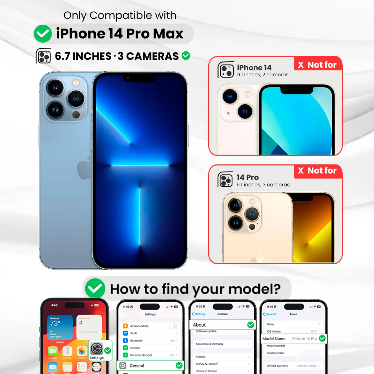 Entronix Clear Screen Protector Compatible with iPhone 14 Pro Max - 2-Piece Combo