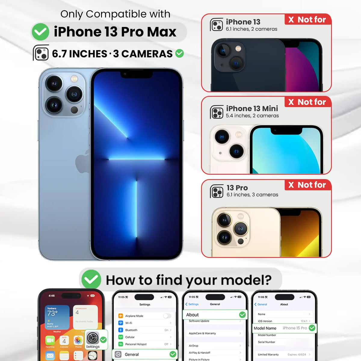Entronix Case Compatible with iPhone 13 Pro Max - [Hard Back] Slim Clear