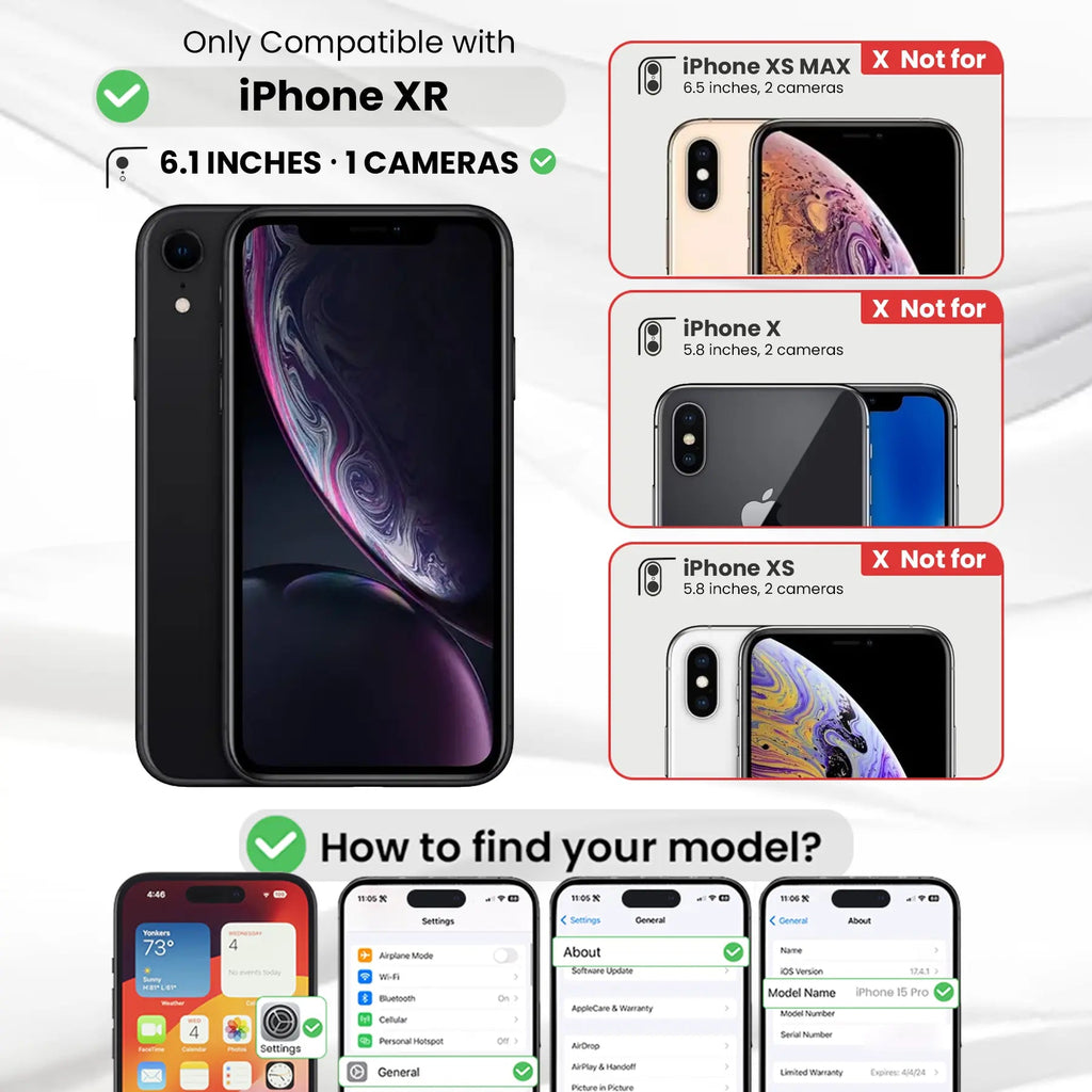 Entronix Clear Screen Protector Compatible with iPhone XR - 2-Piece Combo