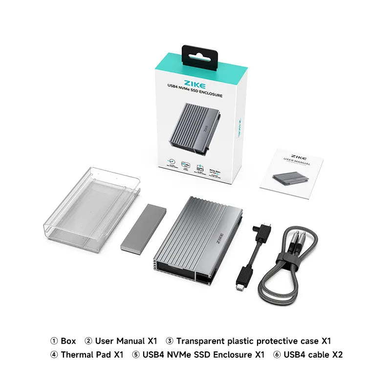 ZikeDrive Z666 USB4 40Gbps NVMe M.2 SSD Enclosure