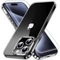 Entronix Bundle Compatible with iPhone 15 Pro - [Hard Back] Clear Case & 1 Clear Screen Protector